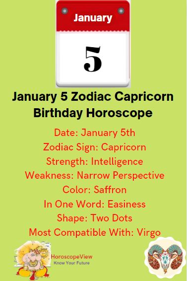 January 5 Zodiac Capricorn