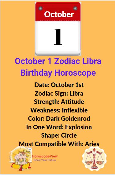October 1 Zodiac Libra