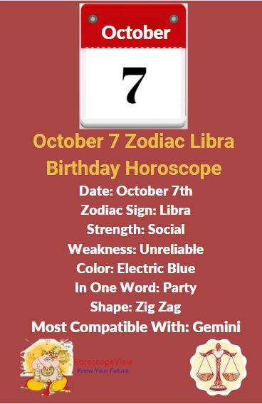 October 7 Zodiac Libra