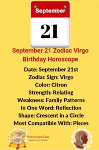 September 21 Zodiac Virgo Birthday Horoscope