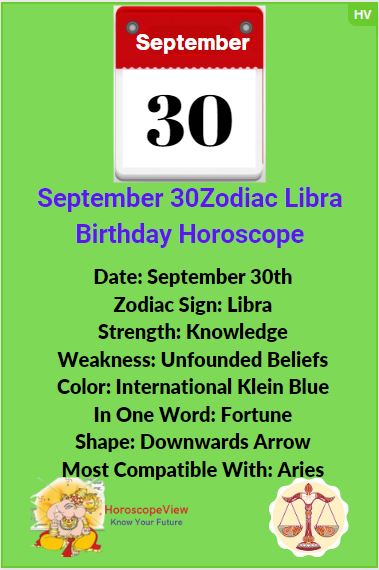 September 30 Zodiac Libra