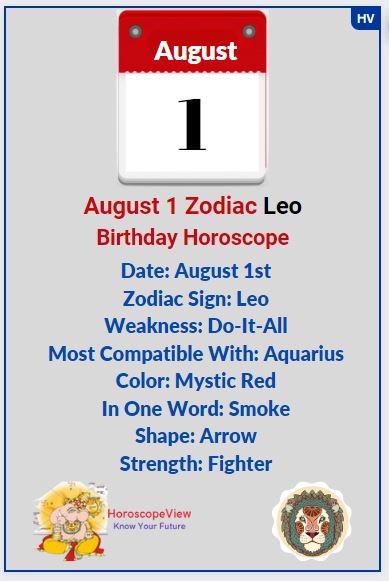 August 1 Zodiac Sign Leo