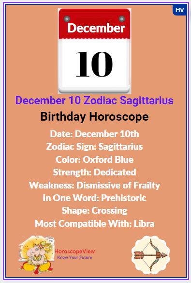 December 10 Zodiac Sign Sagittarius