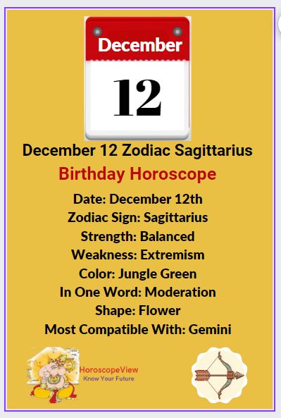December 12 Zodiac Sign Sagittarius