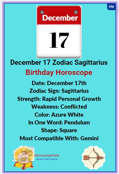 December 17 Zodiac Sign Sagittarius