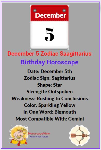 what zodiac sign December 5