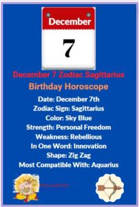 Zodiac December 7 Sign Sagittarius Birthday Horoscope