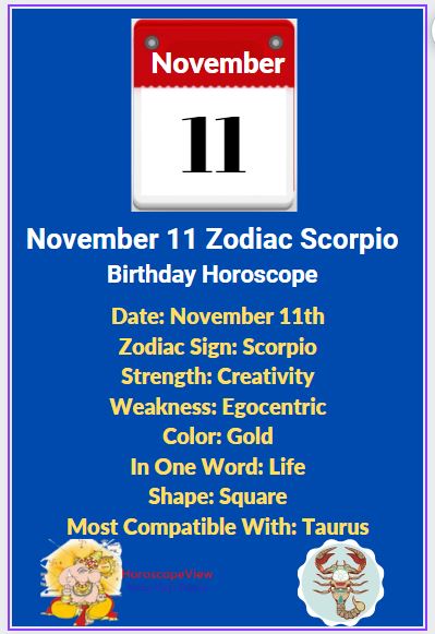 Nov 11 Zodiac