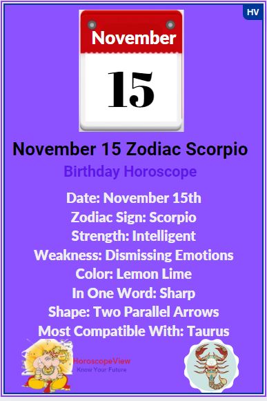 November 15 Zodiac Sign Scorpio