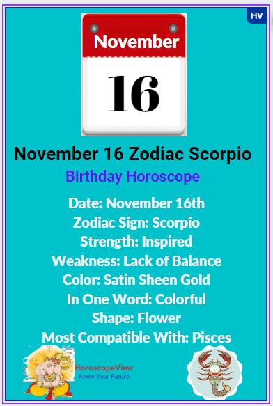 November 16 Zodiac