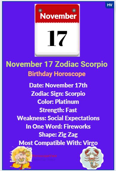 November 17 Zodiac