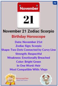 November 21 Zodiac Sign Scorpio Birthday Horoscope