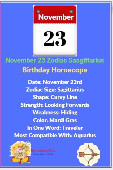 November 23 Birthday Zodiac Sagittarius