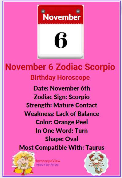 What Zodiac is November 6