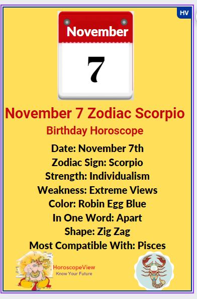What Zodiac is November 7