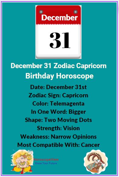 December 31 Zodiac 