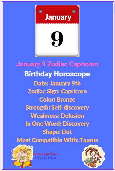 January 9 zodiac Sign Capricorn