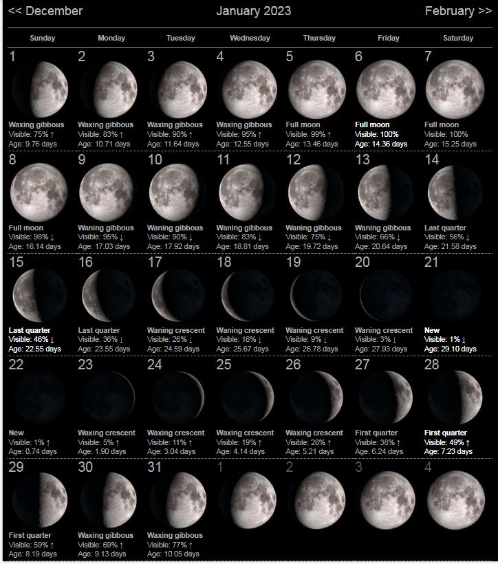 moon phase January 2023