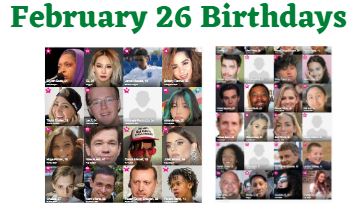 February 26 birthdays