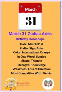 31 March Personality, Love, Career & Money