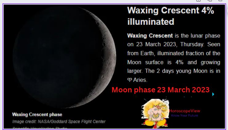 Moon Phase 23 March 2023
