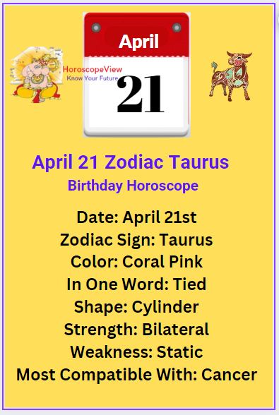 April 21 Zodiac sign taurus