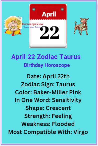 April 22 Zodiac sign taurus