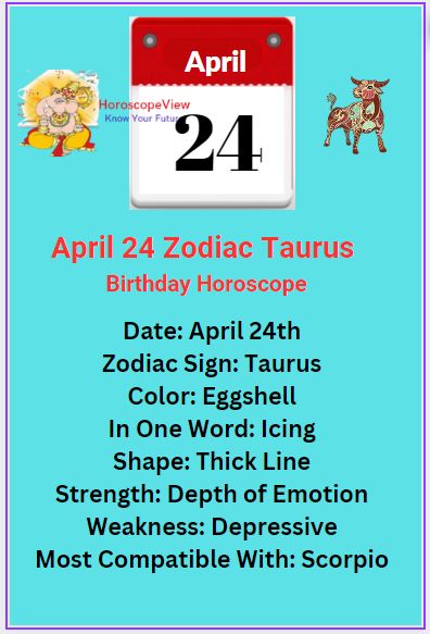 April 24 zodiac sign Taurus