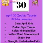 April 30 zodiac Taurus sign