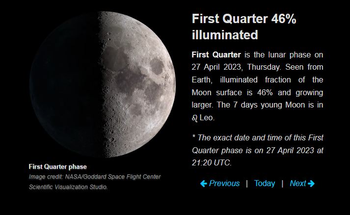 Moon Phase Today April 27 2022