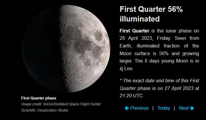 Moon Phase Today April 28 2022