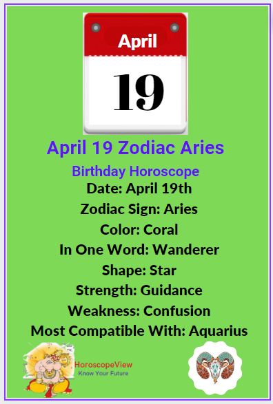 Zodiac April 19th