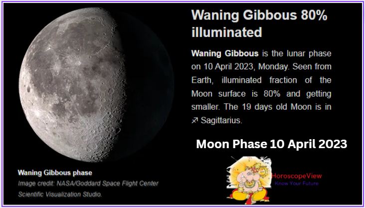 moon phase today 10 april 2023