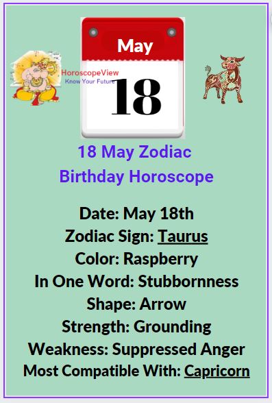 May 18 zodiac Taurus