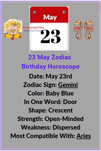 May 23 Zodiac Sign Gemini