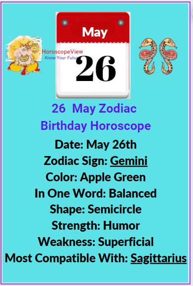 May 26 zodiac Gemini