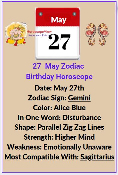 May 27 zodiac Gemini