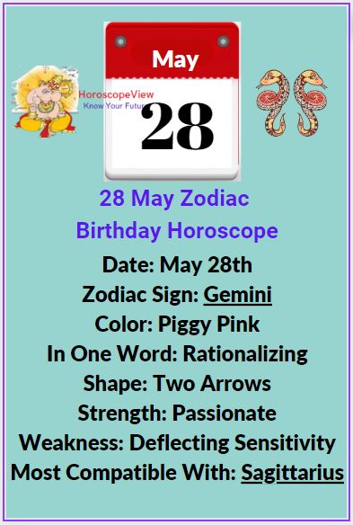 May 28 zodiac Gemini