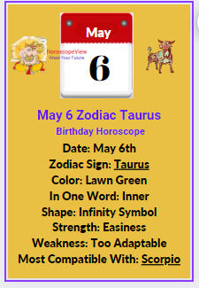 May 6 zodiac sign