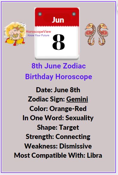 June 8 zodiac Gemini