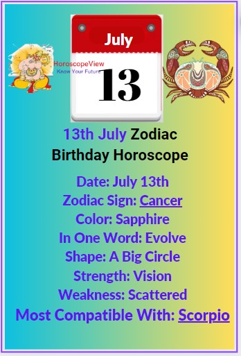 July 13 Zodiac Cancer