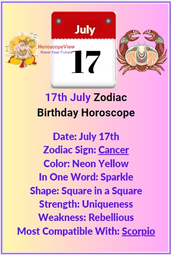 July 17 zodiac Cancer