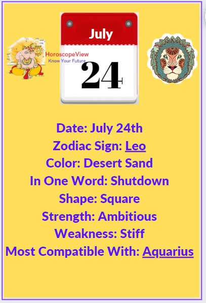 July 24 zodiac Leo
