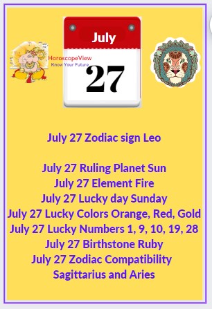 July 27 Zodiac Sign Leo