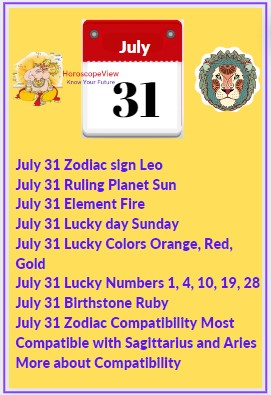 July 31 zodiac