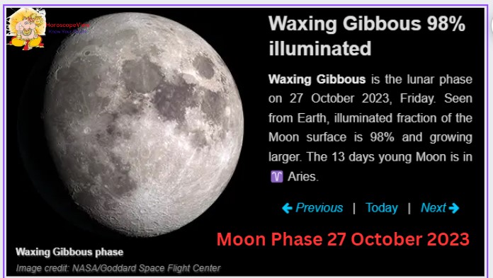 Moon Phase October 27 2023