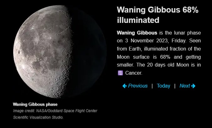 Moon Phase Today November 3 2023
