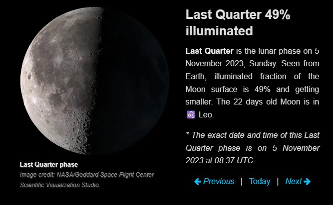 Moon Phase Today November 5 2023