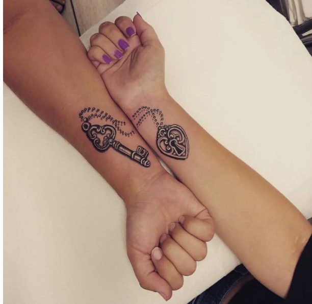 Lock and key tattoos