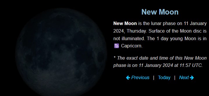 Moon phase January 11 2024